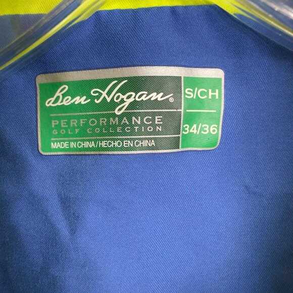 Ben Hogan Performance Jacket Golf Collection Men S 34-36 Blue Lime Mesh Lined - Picture 6 of 12